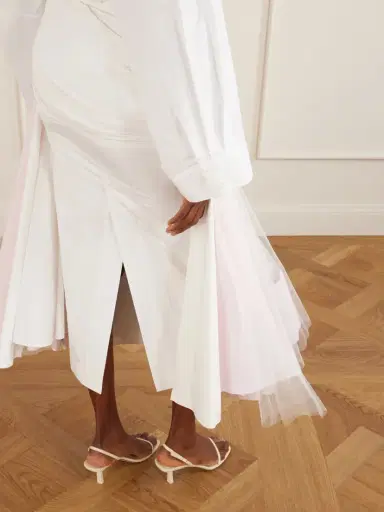 Jacquemus La Jupe Mireio Pleated Cotton-trimmed Tulle Midi Skirt | Thumbnail 6 Jacquemus La Jupe Mireio Pleated Cotton-trimmed Tulle Midi Skirt | Thumbnail 6