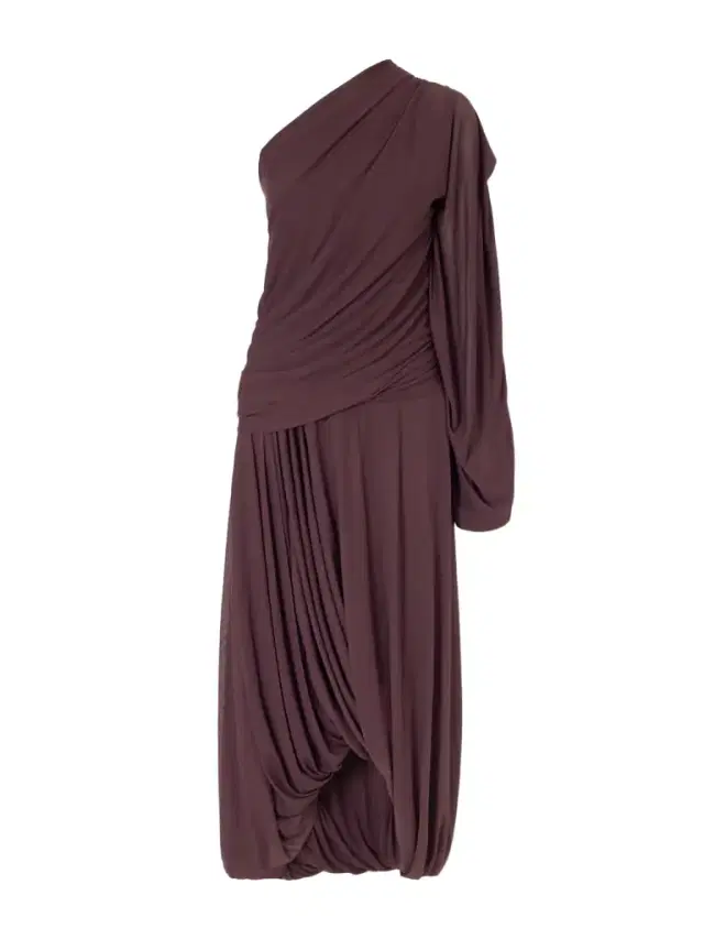 Gabri One-shoulder Draped Jersey Midi Dress