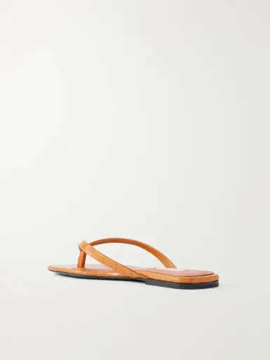 TOTEME Croc-effect Leather Flip Flops | Thumbnail 3