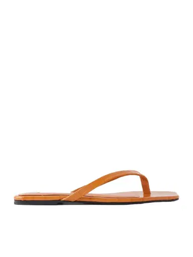 TOTEME Croc-effect Leather Flip Flops | Thumbnail 1