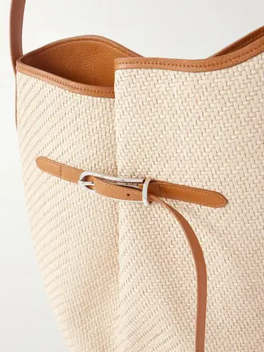 Liffner Buckled Leather-trimmed Woven Raffia Shoulder Bag | Thumbnail 5 Liffner Buckled Leather-trimmed Woven Raffia Shoulder Bag | Thumbnail 5