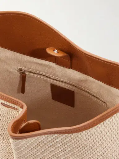 Liffner Buckled Leather-trimmed Woven Raffia Shoulder Bag | Thumbnail 6 Liffner Buckled Leather-trimmed Woven Raffia Shoulder Bag | Thumbnail 6