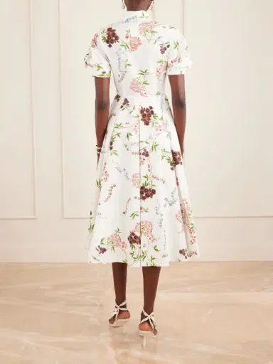 Erdem Pleated Floral-print Cotton-poplin Midi Shirt Dress | Thumbnail 3 Erdem Pleated Floral-print Cotton-poplin Midi Shirt Dress | Thumbnail 3