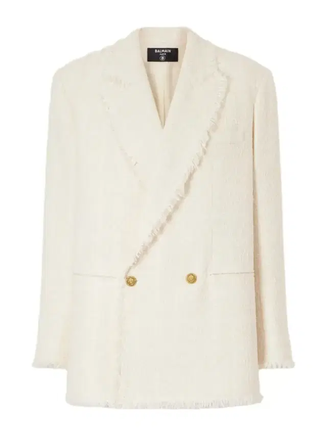 Double-breasted Frayed Wool And Cotton-blend Tweed Blazer