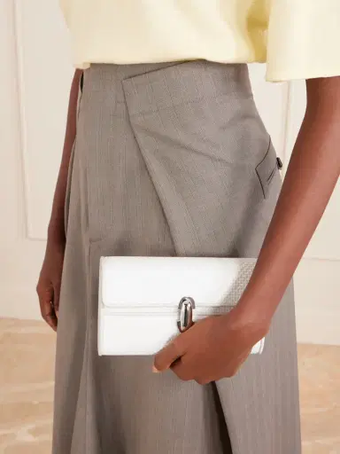 Savette Symmetry Leather-trimmed Woven Raffia Shoulder Bag | Thumbnail 2