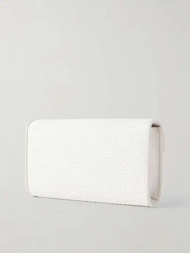 Savette Symmetry Leather-trimmed Woven Raffia Shoulder Bag | Thumbnail 4