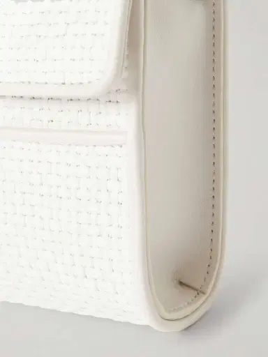 Savette Symmetry Leather-trimmed Woven Raffia Shoulder Bag | Thumbnail 5