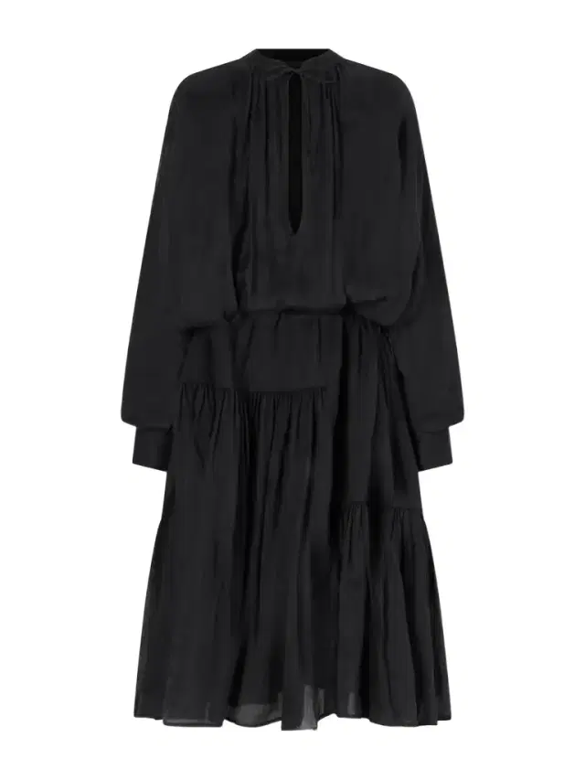 Pleated Ramie-mousseline Midi Dress