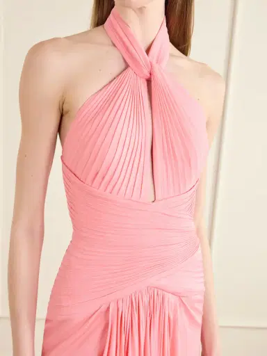 Elie Saab Pleated Silk-georgette Halterneck Gown | Thumbnail 4 Elie Saab Pleated Silk-georgette Halterneck Gown | Thumbnail 4
