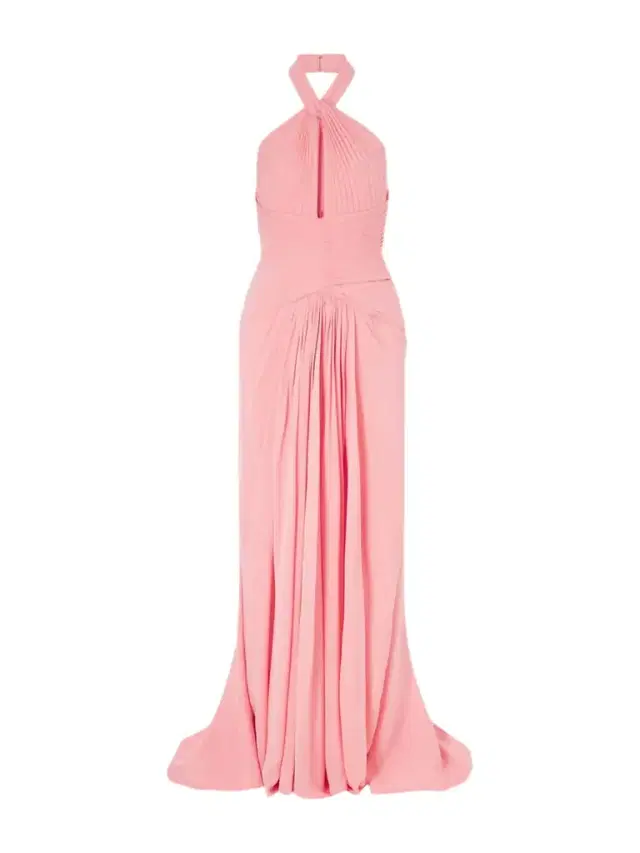 Elie Saab Pleated Silk-georgette Halterneck Gown