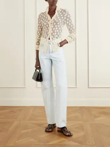 Dries Van Noten Polka-dot Cotton-blend Tulle Shirt | Thumbnail 2 Dries Van Noten Polka-dot Cotton-blend Tulle Shirt | Thumbnail 2