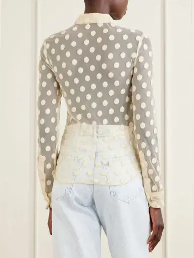 Dries Van Noten Polka-dot Cotton-blend Tulle Shirt | Thumbnail 4 Dries Van Noten Polka-dot Cotton-blend Tulle Shirt | Thumbnail 4