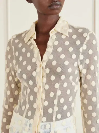 Dries Van Noten Polka-dot Cotton-blend Tulle Shirt | Thumbnail 5 Dries Van Noten Polka-dot Cotton-blend Tulle Shirt | Thumbnail 5