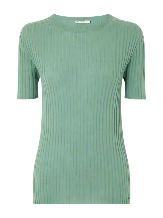 Ribbed-knit Merino Wool T-shirt