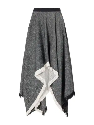 Kallmeyer Frayed Asymmetric Tweed Midi Skirt | Thumbnail 1 Kallmeyer Frayed Asymmetric Tweed Midi Skirt | Thumbnail 1
