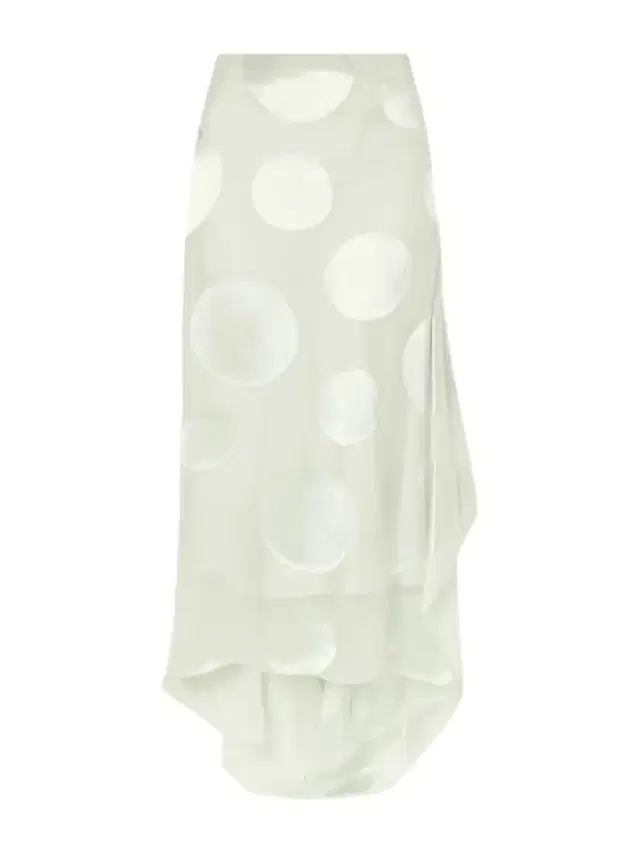 Asymmetric Polka-dot Satin-trimmed Chiffon Maxi Skirt