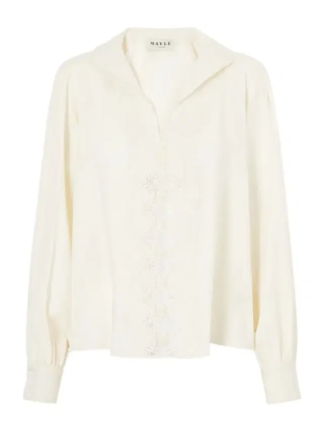 MAISON MAYLE Lula Lace-trimmed Silk Blouse