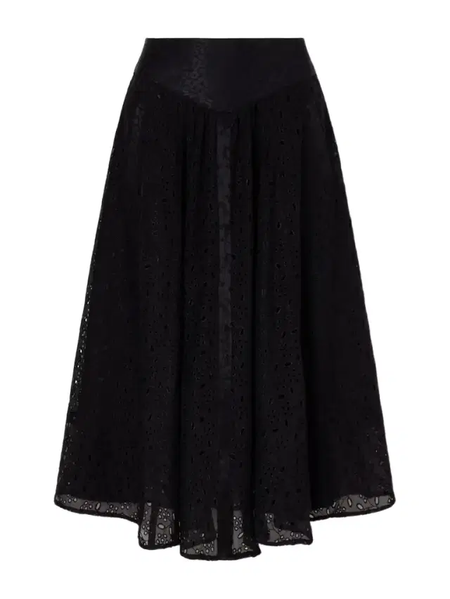 MAISON MAYLE Djuna Broderie Anglaise Silk Midi Skirt