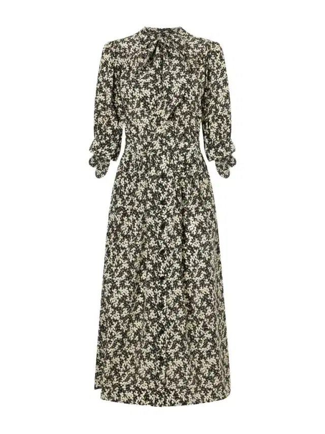 Lala Patterned Silk-crepe Midi Dress