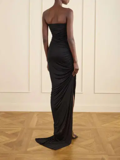 Rick Owens Edfu Strapless Gathered Stretch-jersey Gown | Thumbnail 3 Rick Owens Edfu Strapless Gathered Stretch-jersey Gown | Thumbnail 3