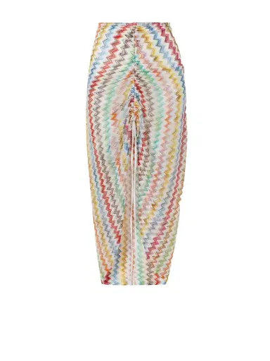 Missoni Gathered Striped Metallic Crochet-knit Midi Skirt | Thumbnail 1
