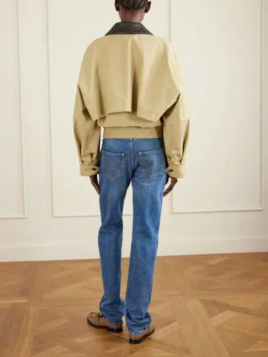 Bottega Veneta Intrecciato Leather-trimmed Cotton-twill Jacket | Thumbnail 3