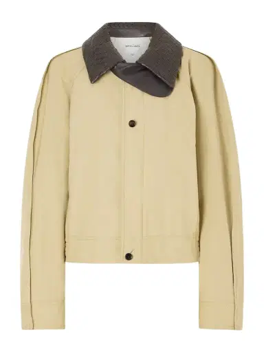 Bottega Veneta Intrecciato Leather-trimmed Cotton-twill Jacket | Thumbnail 1
