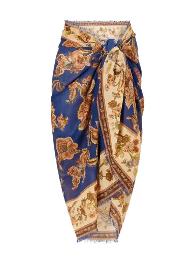 Zimmermann Frayed Printed Cotton Pareo | Thumbnail 1 Zimmermann Frayed Printed Cotton Pareo | Thumbnail 1