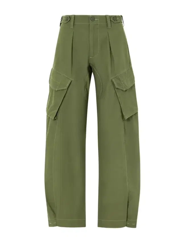 Cotton Barrel-leg Cargo Pants