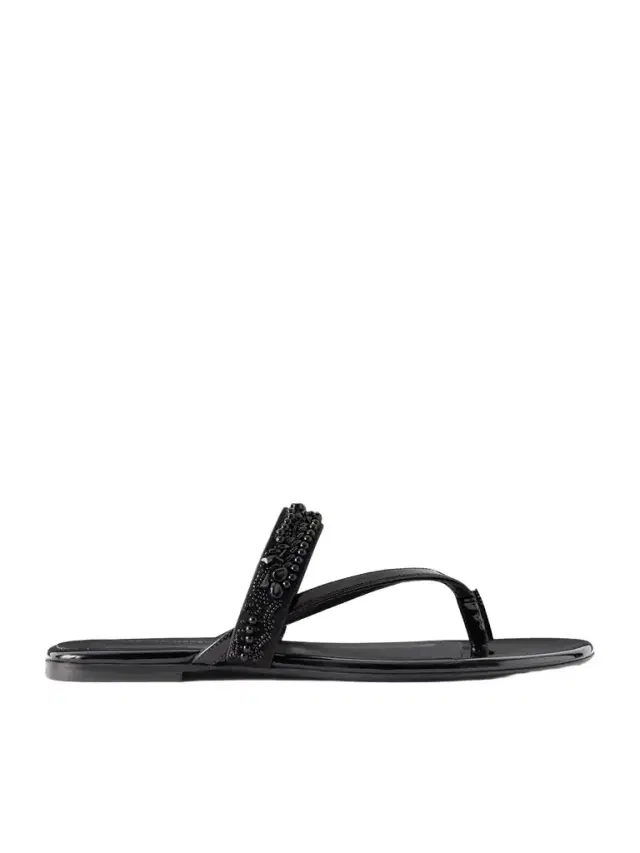 Bead-embellished Rubber Sandals