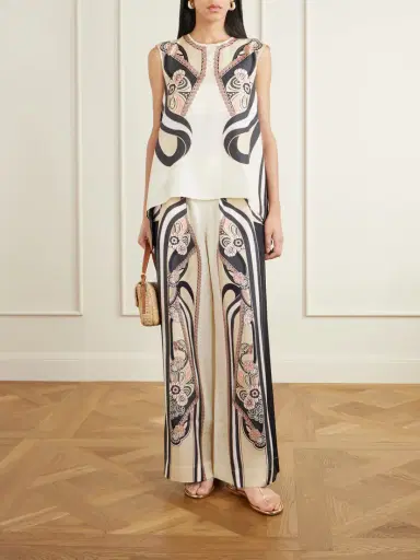 La DoubleJ Palazzo Printed Silk-twill High-waist Wide Leg Pants | Thumbnail 2 La DoubleJ Palazzo Printed Silk-twill High-waist Wide Leg Pants | Thumbnail 2