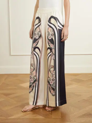 La DoubleJ Palazzo Printed Silk-twill High-waist Wide Leg Pants | Thumbnail 3 La DoubleJ Palazzo Printed Silk-twill High-waist Wide Leg Pants | Thumbnail 3