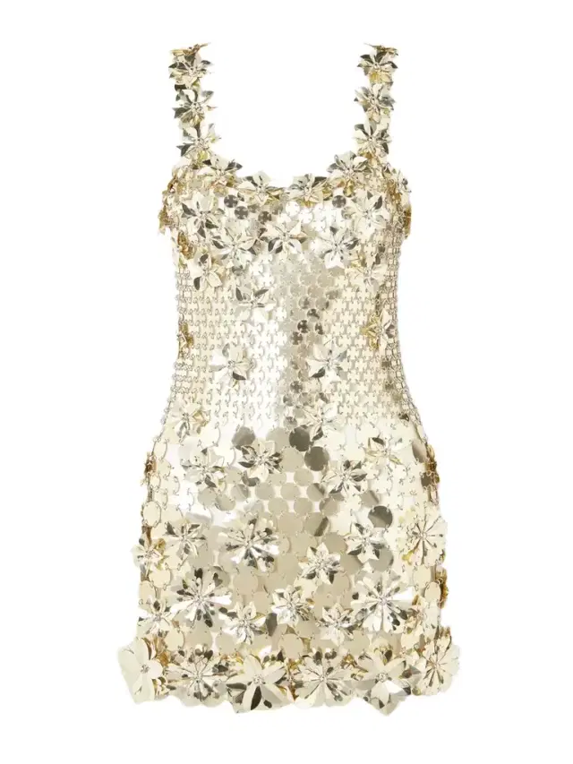 Embellished Chainmail Mini Dress