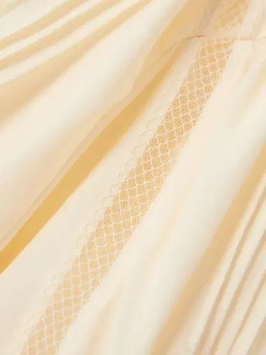 Rabanne Cropped Bow-detailed Lace-trimmed Pleated Crepe Top | Thumbnail 4