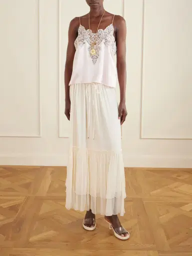 Chloé Tiered Silk Crepe De Chine Maxi Skirt | Thumbnail 2 Chloé Tiered Silk Crepe De Chine Maxi Skirt | Thumbnail 2