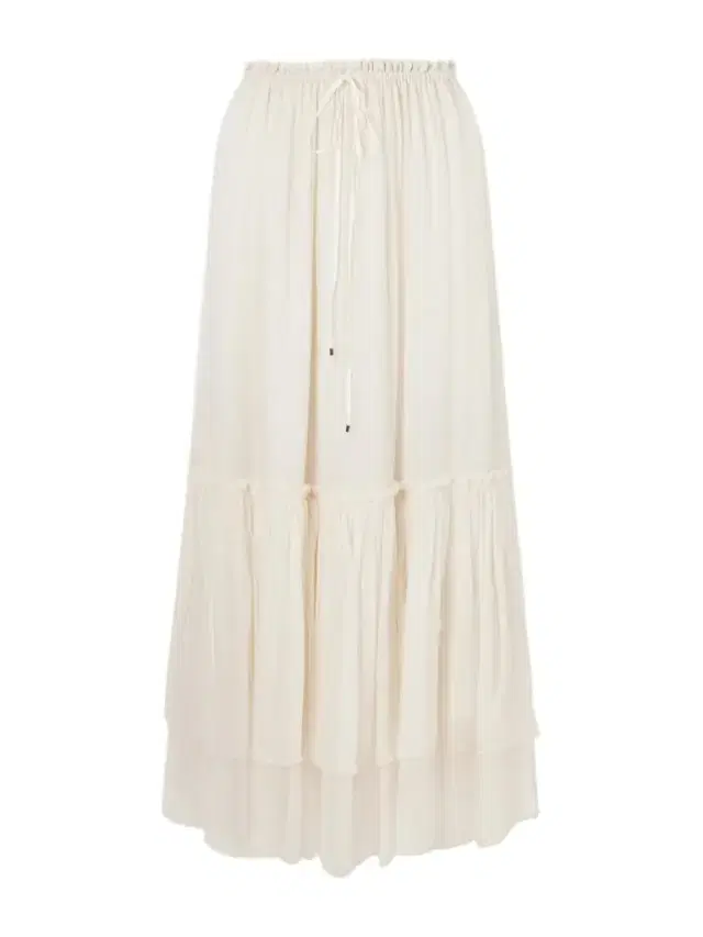 Tiered Silk Crepe De Chine Maxi Skirt
