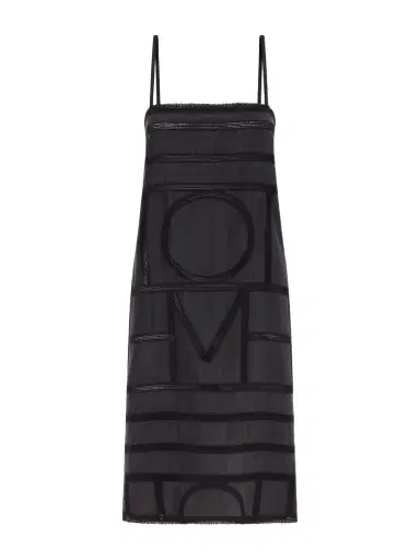 TOTEME Embroidered Silk Midi Dress | Thumbnail 1 TOTEME Embroidered Silk Midi Dress | Thumbnail 1
