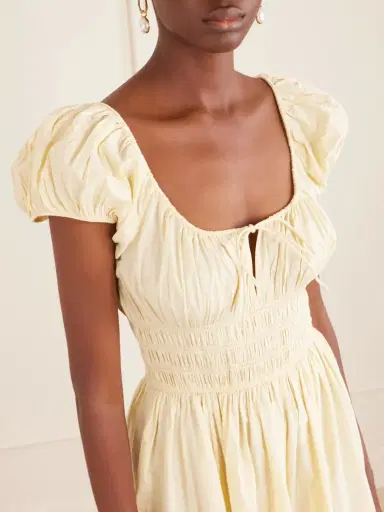 DÔEN Quinn Smocked Organic Cotton-poplin Midi Dress | Thumbnail 4 DÔEN Quinn Smocked Organic Cotton-poplin Midi Dress | Thumbnail 4