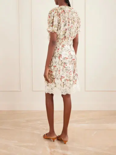 DÔEN Salona Pintucked Ruffled Floral-print Silk-georgette Blouse | Thumbnail 3