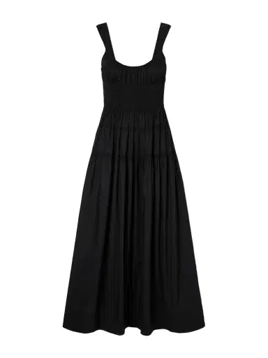 DÔEN Clover Shirred Organic Cotton-poplin Midi Dress | Thumbnail 1 DÔEN Clover Shirred Organic Cotton-poplin Midi Dress | Thumbnail 1