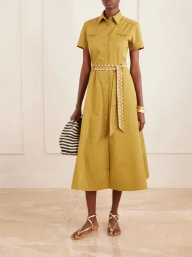 Emporio Sirenuse Giselle Belted Cotton Midi Dress | Thumbnail 2