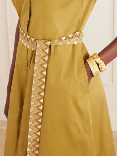 Emporio Sirenuse Giselle Belted Cotton Midi Dress | Thumbnail 4