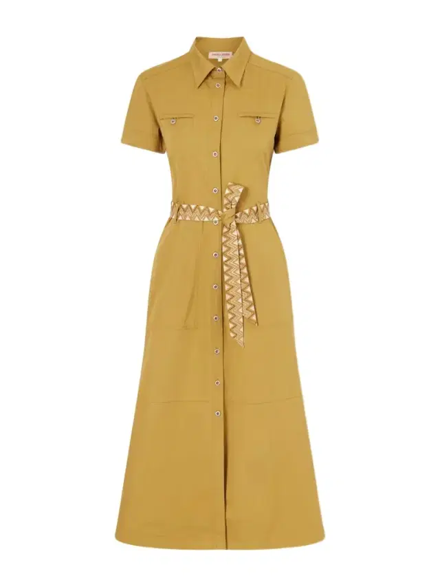 Giselle Belted Cotton Midi Dress