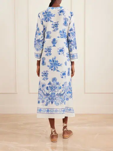 Emporio Sirenuse Giada Floral-print Cotton-voile Kaftan | Thumbnail 3