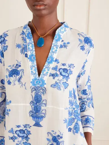 Emporio Sirenuse Giada Floral-print Cotton-voile Kaftan | Thumbnail 4