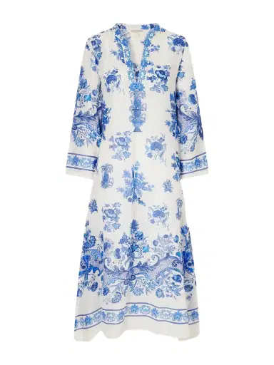 Emporio Sirenuse Giada Floral-print Cotton-voile Kaftan | Thumbnail 1