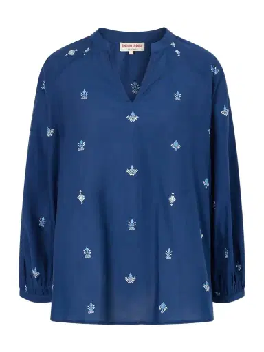 Emporio Sirenuse Ilizia Embroidered Cotton And Silk-blend Blouse | Thumbnail 1 Emporio Sirenuse Ilizia Embroidered Cotton And Silk-blend Blouse | Thumbnail 1