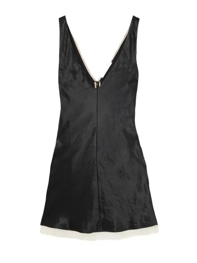 Maria McManus Scalloped Lace-trimmed Hammered-satin Mini Dress