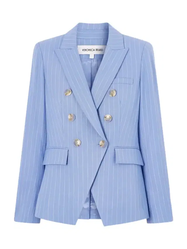 Miller Double-breasted Pinstriped Woven Blazer