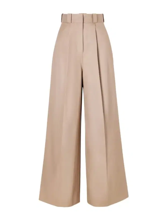Pleated Cotton Wide-leg Pants